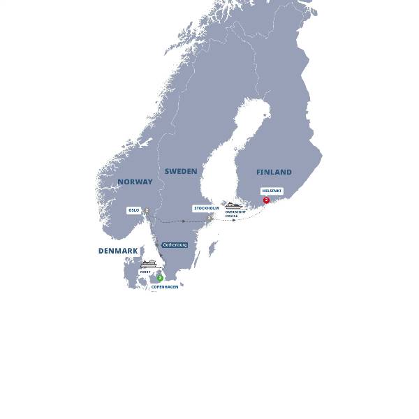 Map: Capitals of Scandinavia (Trafalgar Tours)
