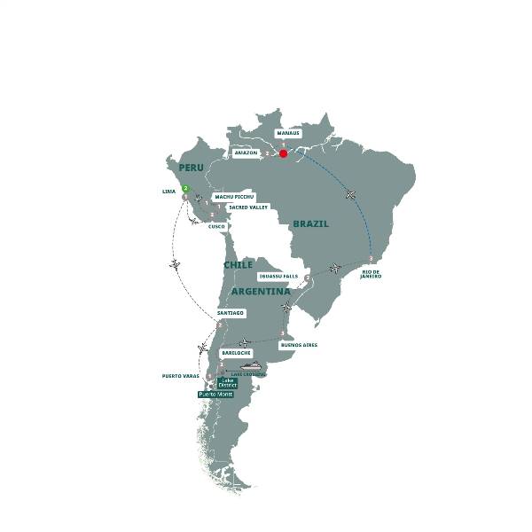 Map: Icons of South America (Trafalgar Tours)