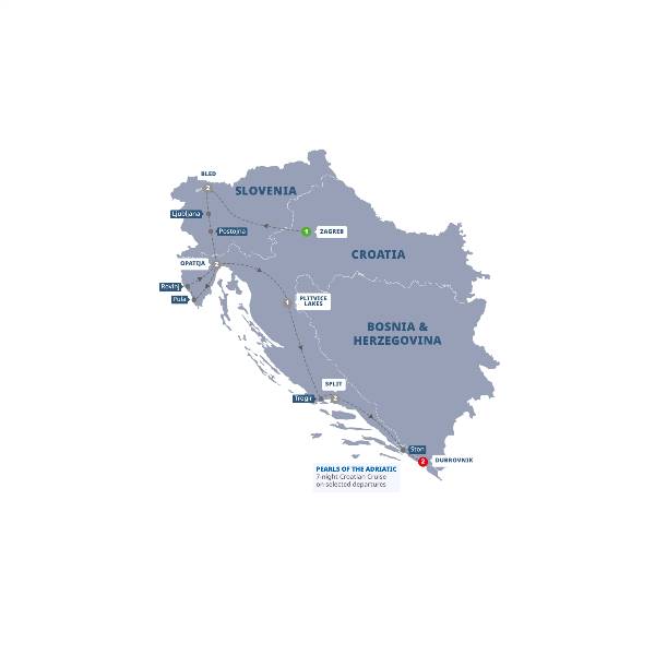 Map: Best of Croatia and Slovenia (Trafalgar Tours)