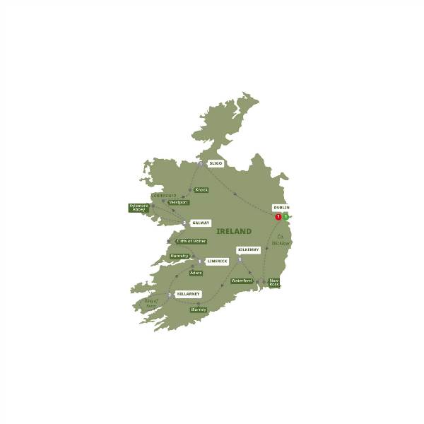 Map: Best of Ireland (Trafalgar Tours)